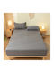To megalo pazari King Size Bed Sheet With Rubber Hugger 180x200+30cm Dark Grey