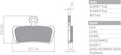 Brenta Bike Brake Pads Bicycles E-bike Mtb Road Electric Fits Avid Xo Trail Elixir 9 Trail Elixir 7 Trail Sram Guide Ultimate Rsc Rs R T Br225