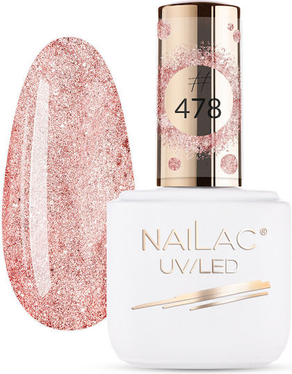 NaiLac Ojă Pentru Unghii Cu Gel #478 Cu Sclipici 7ml