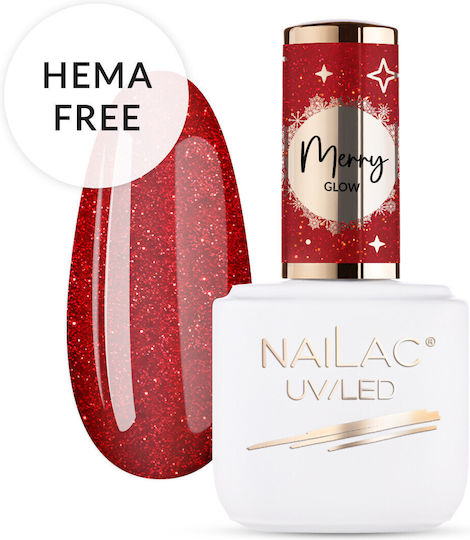 NaiLac Ημιμόνιμο Βερνίκι Νυχιών Merry Glow με Glitter 7ml