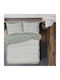 To megalo pazari Set Double Bed Sheets 240x260cm Grey 4 Pieces