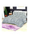 To megalo pazari Set Double Bed Sheets With Rubber Hugger 160x240cm White Black Zebra 4 Pieces