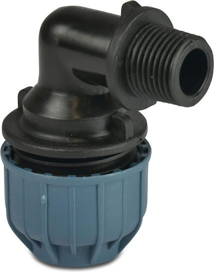 Jason 90° Transitional Elbow Pp 20 Mm X 3/4" Clamp X M Thread 10 Bar