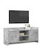 TV Stand Metal & Wood Grey Concrete L102xW33xH47cm