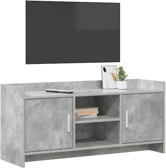 TV Stand Metal & Wood Grey Concrete L102xW33xH47cm