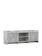 TV-Ständer aus Metall & Holz Grau Beton M130xT33xH47cm