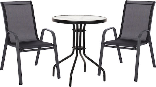 Set Dining de Exterior 3 Piese Negru