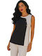 Women's Sleeveless Blouse Black And White