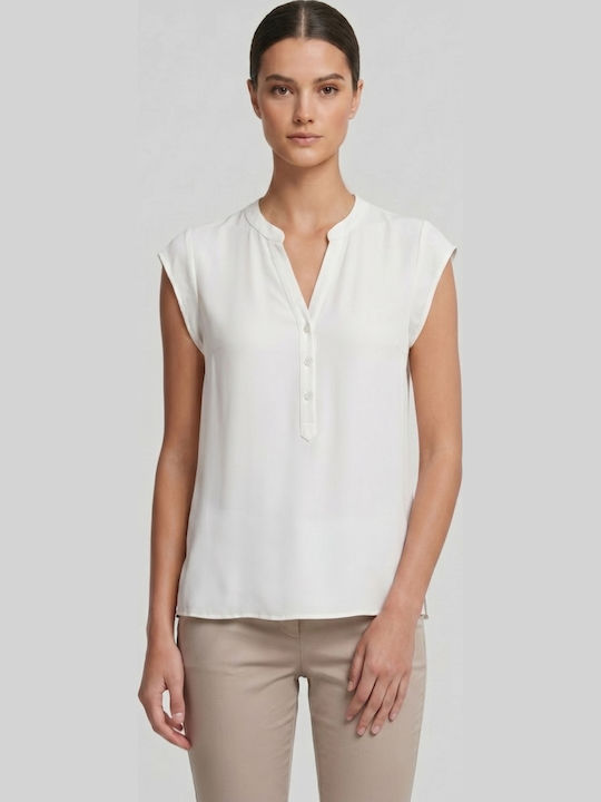 Derpouli Women's Sleeveless Blouse White
