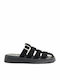 Leather Women's Anatomic Flatforms Black Sandals