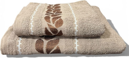 To megalo pazari Set Bath Towels 2 Pieces Mocha Weight 400gr/m²