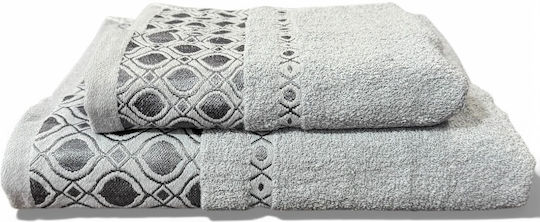 To megalo pazari Face Towel 50x90cm Grey Weight 400gr/m²
