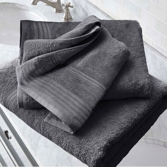To megalo pazari Hand Towel 30x50cm Dark Grey Weight 500gr/m²