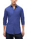 Long Sleeve Denim Shirt in Narrow Fit Blue