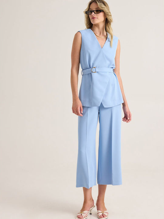 Enzzo Enzzo Women's High Waist Zip Culottes wit...