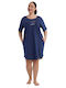 Vienetta Secret Summer Cotton Women's Nightgown Blue