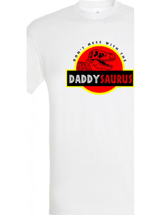 Men's White T-shirt Father's Day Design Dp7896