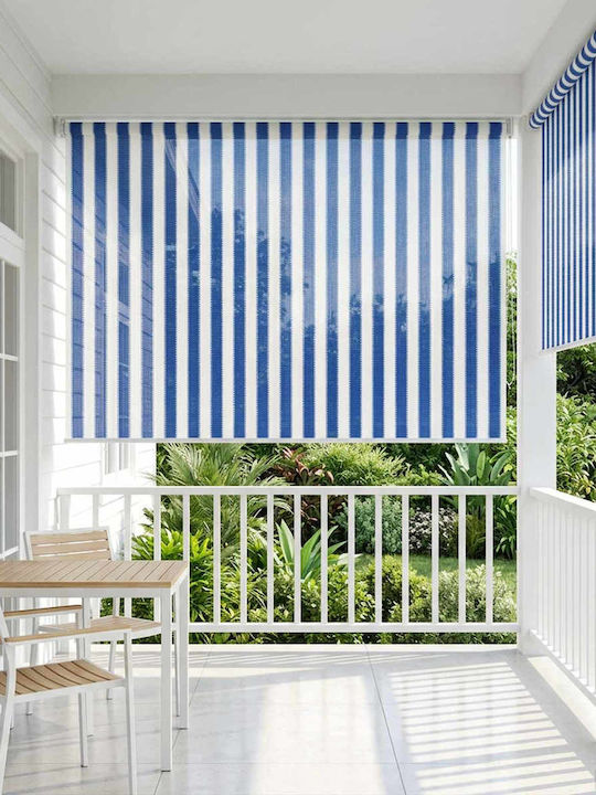 vidaXL Side Sunshade Roller for Terrace with Blue LEDs 1.25x2.3m