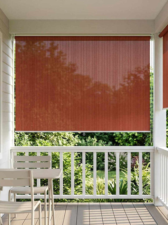 vidaXL Seitliches Sonnenschirm-Rolle Terrasse mit LEDs Orange 3x2.3m