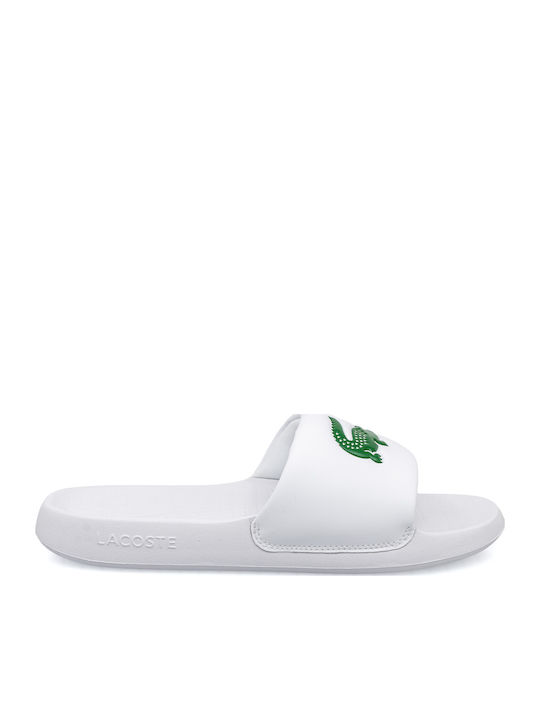 Lacoste Ανδρικές Σαγιονάρες Ανατομικές Λευκές