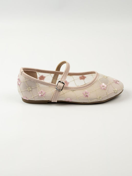 Kids Ballerinas with Hoop & Loop Closure Pink