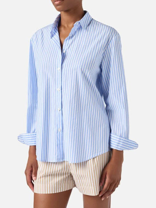 MC2 Long Sleeve Women's Blue Striped Shirt