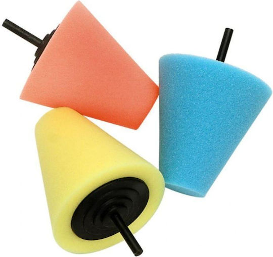 Set 3 Bureți De Polizare Conici Margini Mânere Evacuare 75 Mm