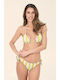 Fru Fru Bikini-Set Dreieck Oberteil Weiß / Gelb