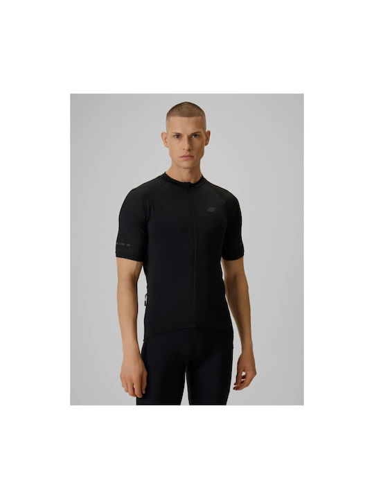 4F Herren Kurze Ärmel Fahrradtrikot Schwarz