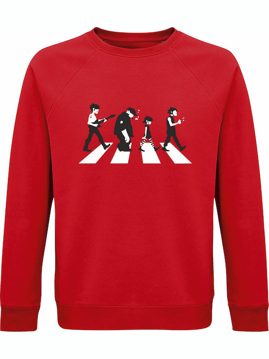 Bluza Pentru Copii Roșu Gorillaz On Abbey Road