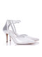 Leather Pointed Toe Heels with Stiletto Heel & Strap White