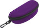 Glasses Case Zipper Pouch Carabiner Purple Color