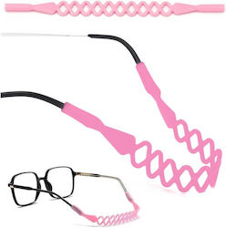 Silicone Braided Glasses Strap Light Pink