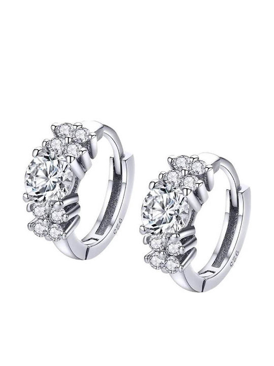 Silver Earrings Hoop Earrings Zirconia 925 Silver Earrings Trusky