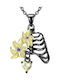 Silver 925 Chain Necklace Rib Flowers Fashion Trusky