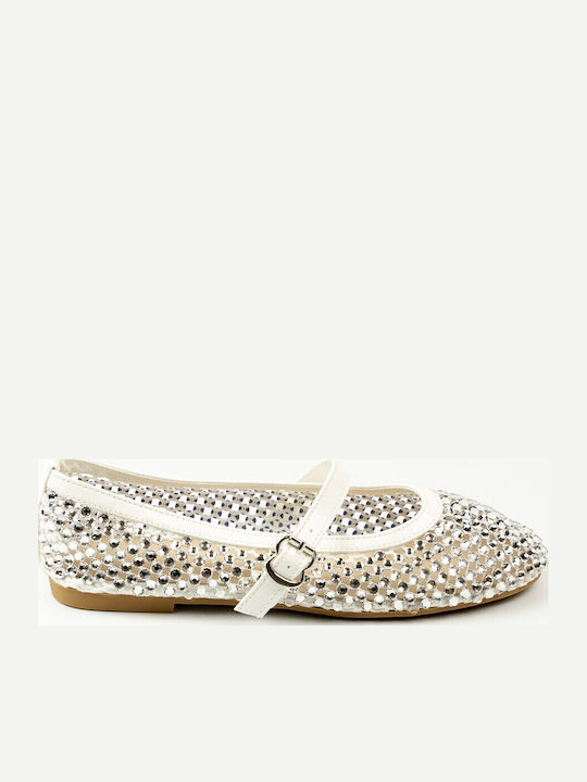 Fshoes Fshoes Γυναικείες Μπαλαρίνες σε Λευκό Χρώμα