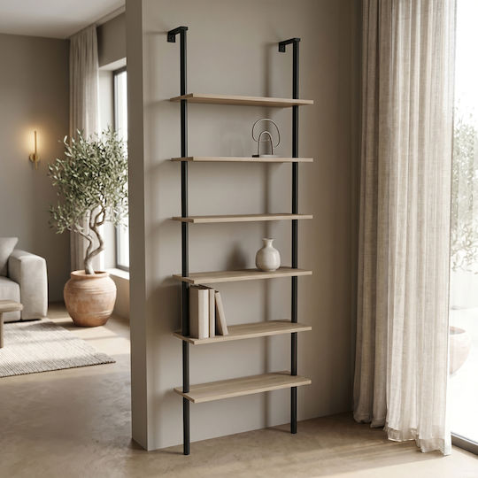 Βιβλιοθήκη Dimmo Sonoma-μαύρο 60x20x180εκ.