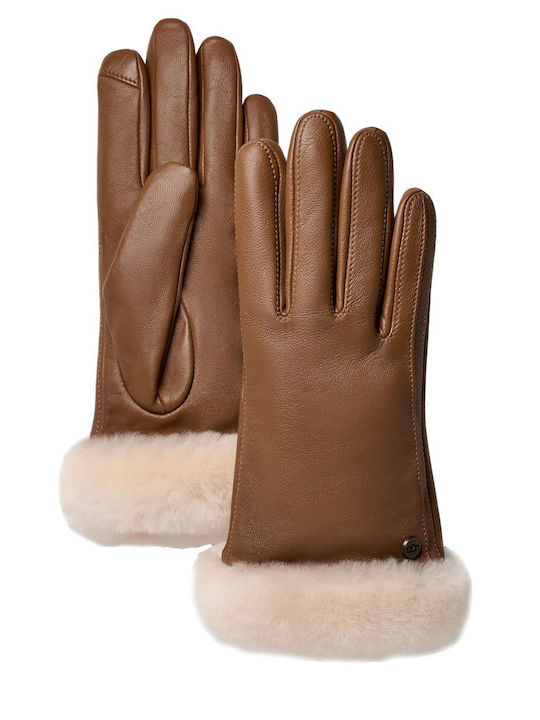 UGG Sheepskin Καφέ Γυναικεία Δερμάτινα Γάντια