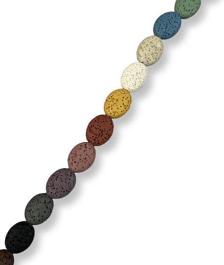 Natural Lava Oval Multicolour Mix 14x11mm – Length 40cm