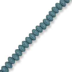 Natural Lava Oval Bead Disc Silver 8x5mm – Hole 2mm – Length 20cm 39 Beads