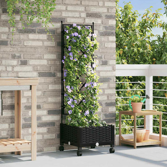 vidaXL Kunststoff Blumenkasten Schwarz 40x40x131,5cm