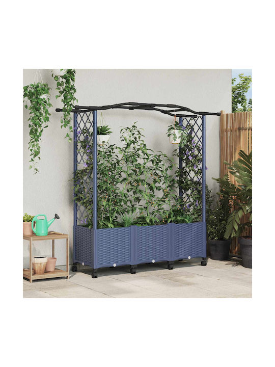 vidaXL Ζαρντινιέρα Πλαστική Γκρι 164x40x144εκ.