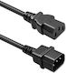 Qoltec IEC C13 - IEC C14 Cable 2m Μαύρο KKQTKKBZ0300