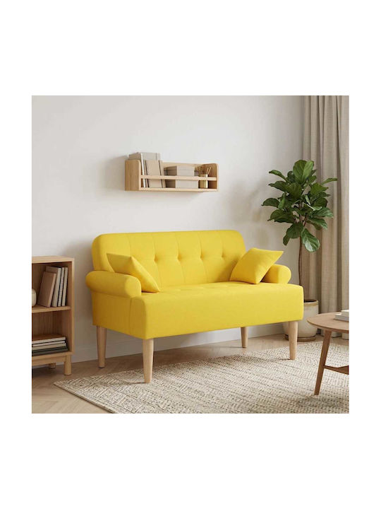 Two-Seater Couch Light Yellow 120x65x79cm
