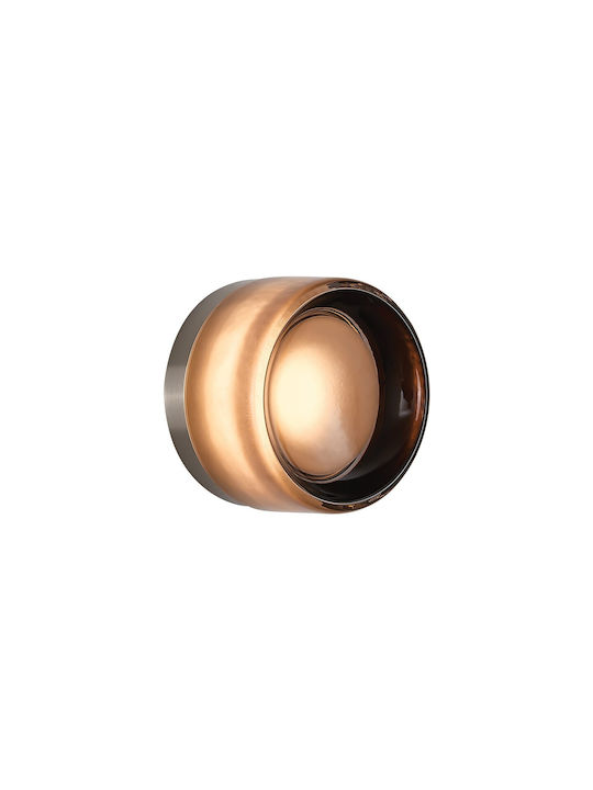 VK Lighting Φωτιστικό Τοίχου με Ενσωματωμένο LED και Θερμό Λευκό Φως Γκρι
