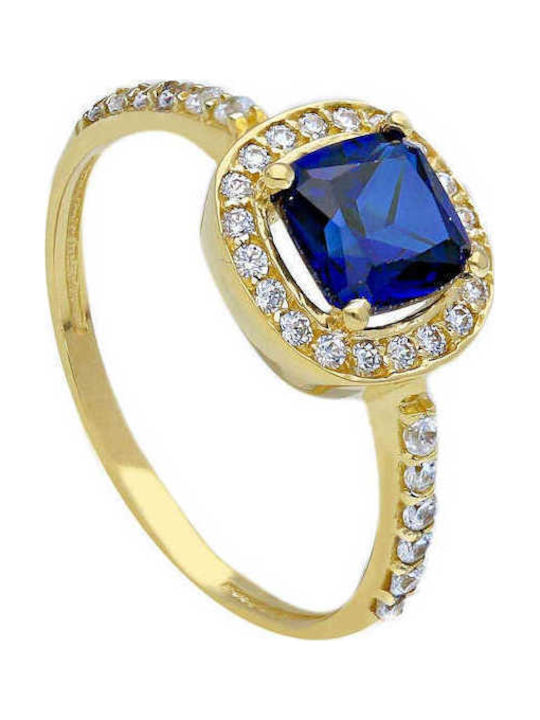 Mentzos Mentzos Damenring mit Steinen aus 14K Gold