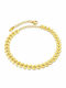 Charmy Gold Plated Anklet Bracelet from Steel 22cm