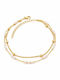 Charmy Gold Plated Anklet Bracelet from Steel with Pearls 22cm