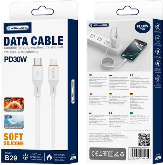 Jellico Cablu B29 Usb-c Lightning Pd 30w 1m Alb