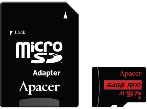 microSDHC 64GB U1 V10 A1 UHS-I cu adaptor AP64GMCSX10UB-R